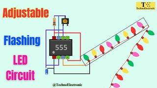 How to make Adjustable Flashing/Blinking LED circuit using 555 IC