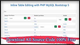 Inline Table Editing with PHP MySQL Bootstrap 5 | Code Hunter