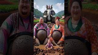 Evolution of cat:Sumo Wrestler & woman sitting on dirty road with  tank #cat#cute#love#shorts