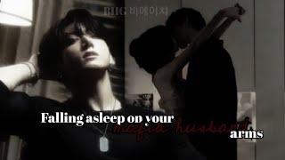 falling a sleep on your cold mafias  husband arms| Jungkook oneshot ff