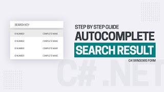 How to Create an Easy Autocomplete Search with ID and Name in Windows Form |  C#