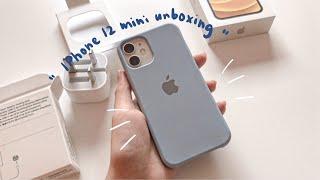 iphone 12 mini (white) unboxing    | aesthetic asmr | setting up + accessories 