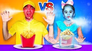 تحدي الاكل الحار ضد البارد  Hot VS Cold Food Challenge