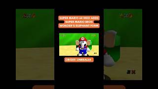 Mod Adds Elephant Mario to Super Mario 64 #gaming #gamingshorts #mariobros #mario #nintendo64 #n64