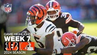 Cincinnati Bengals vs. Cleveland Browns | 2024 Week 7 Game Highlights