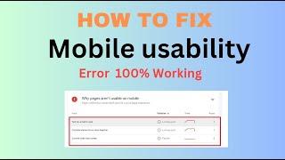 How to Fix mobile usability Error | Text too small to read | Clickable elements too close together