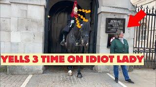 Royal Guard Yells 3 TIMES at Rude Lady to MOVE AWAY!