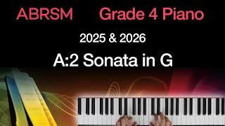 Sonata in G / ABRSM Grade 4 Piano 2025 & 2026, A:2 / Synthesia Piano tutorial + Slow Version