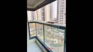 Fz30 frameless folding glass door balcony glazing system glass curtain panoramic glass wall case-417