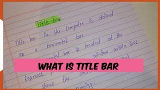 what is title bar || title bar