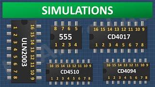 ULN2003 CD4017 NE555 IC Simulations In Software | Electronics Project