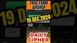 frog farm cipher code today | frog farm code 19 december | frog farm airdrop