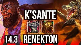 K'SANTE vs RENEKTON (TOP) | 7 solo kills, 10/3/7 | KR Master | 14.3