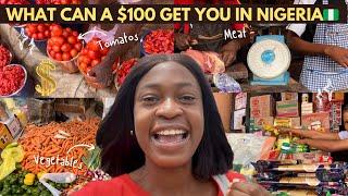 Come Market Shopping with me on a $100 Budget in Nigeria 