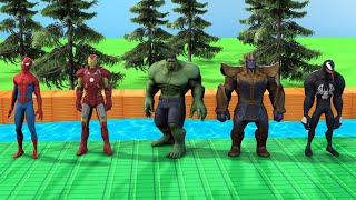 Game 5 Superheroes Pro: Spider Man vs Hulk vs Avengers vs Venom3 Parkour Iron Man vs thanos