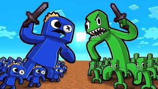 BLUE vs GREEN RAINBOW FRIENDS! (Minecraft)