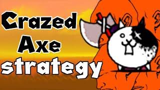 I defeated the crazed axe by using this strategy in the battle cats. (guide)