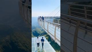 Glass Bridge on Cliff Destroyed. Horrific Fall!! #shorts