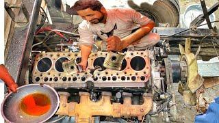 Nissan engine repair on top of a truck || Diesel engine rebuild || technology #1