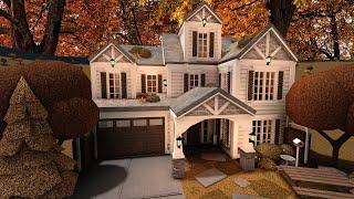 [ bloxburg ] ꒰ 46k ꒱  cozy two story autumn family home ꒰ exterior build ꒱