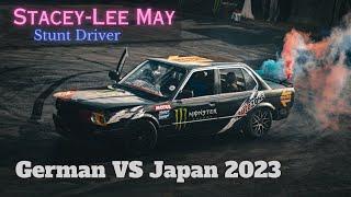 Stacey-Lee May (The Queen of smoke) Stunt spins at German vs Japan 2023