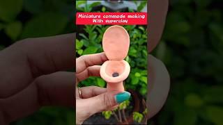 easy and simple superclay art || miniature commode pan making #shorts #ytshorts #explore #trending