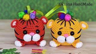 Новогодние Тигрята крючком. Мастер класс и схема. Tiger crochet pattern