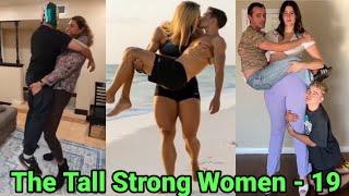 The Tall Strong Women - 19 | tall girl lift carry men | tall amazon woman short msn