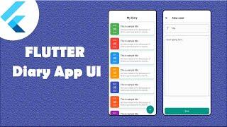 Diary App UI Design with Flutter | Flutter UI Design | Speed Code