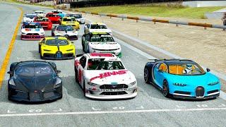 Bugatti Hypercars vs NASCAR 2020 cars at Nardo Speed Ring