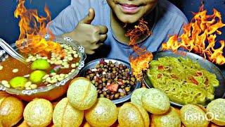 PANIPURI GOLGAPPA AND MAGGIE NOODLES EATING ASMR | VEG INDIAN STREET FOOD EATING ASMR