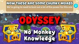 BTD6 Odyssey Hard Mode Tutorial | No Monkey Knowledge Guide | Now These Are Some Chunky Moabs