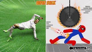 20 Min Real Football vs Stickman | Stickman Dismounting funny moments | Best Falls #43