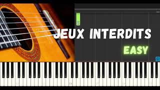 Jeux Interdits Easy piano tutorial FACILE