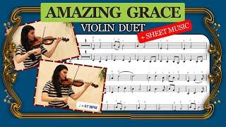 "Amazing Grace" Violin Duet | with sheet music