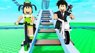 MOTINHA E PATINETE NO TRENZINHO | Roblox - Create a Cart Ride