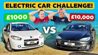 £1000 CHEAP ELECTRIC CAR VS 500,000 MILE TESLA!