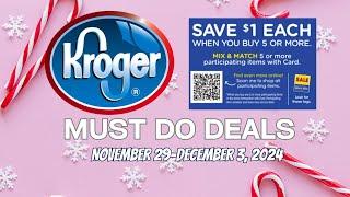 *MONEYMAKER* Kroger MUST DO Deals for 11/29-12/3 | New Mega Deals & MORE