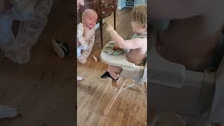 Lunch buddies #mealtime #brothers