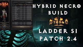 HYBRID Summon/Bone Necro Build Ladder Top 10 Ranked Necromancer GUIDE Diablo 2 Resurrected Patch 2.4