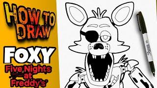 HOW TO DRAW FNAF FOXY STEP BY STEP | como dibujar a foxy de fnaf fácil y paso a paso