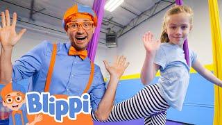 Blippi Learns Circus Tricks - Trampoline! | Blippi - Kids Playground | Educational Videos for Kids