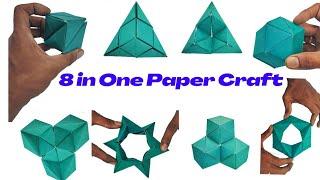 Paper Craft cube 8 in One transformation, easy Crafts,made a2z.