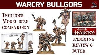 WARCRY BULLGORS UNBOXING REVIEW - Includes Build, Size Comparison, Fighter Cards, Abilities Doombull