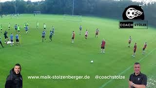 Fussballtraining: Spielform 7 gegen 2 Ball jagen mit Wechselfeld