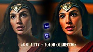 4K Quality & Color Correction Tutorial For your Edits! | After Effects and Topaz Ai Tutorial