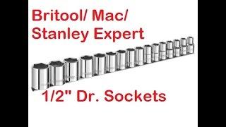 BRITOOL / MAC/ Stanley Expert 1/2" Dr. 6 point 16 piece sockets. - Tool Tips.