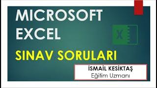 Microsoft Excel Sınav Soruları bilgisayar işletmenlik sınav soruları