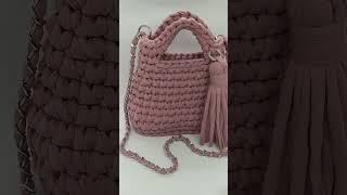 Crochet bag from T-shirt yarn easy and fast for beginners full tutorial available on my channel
