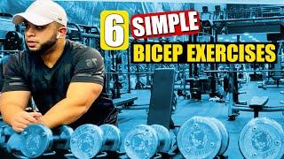 BICEP WORKOUT AT THE GYM | 6 Simple Exercises